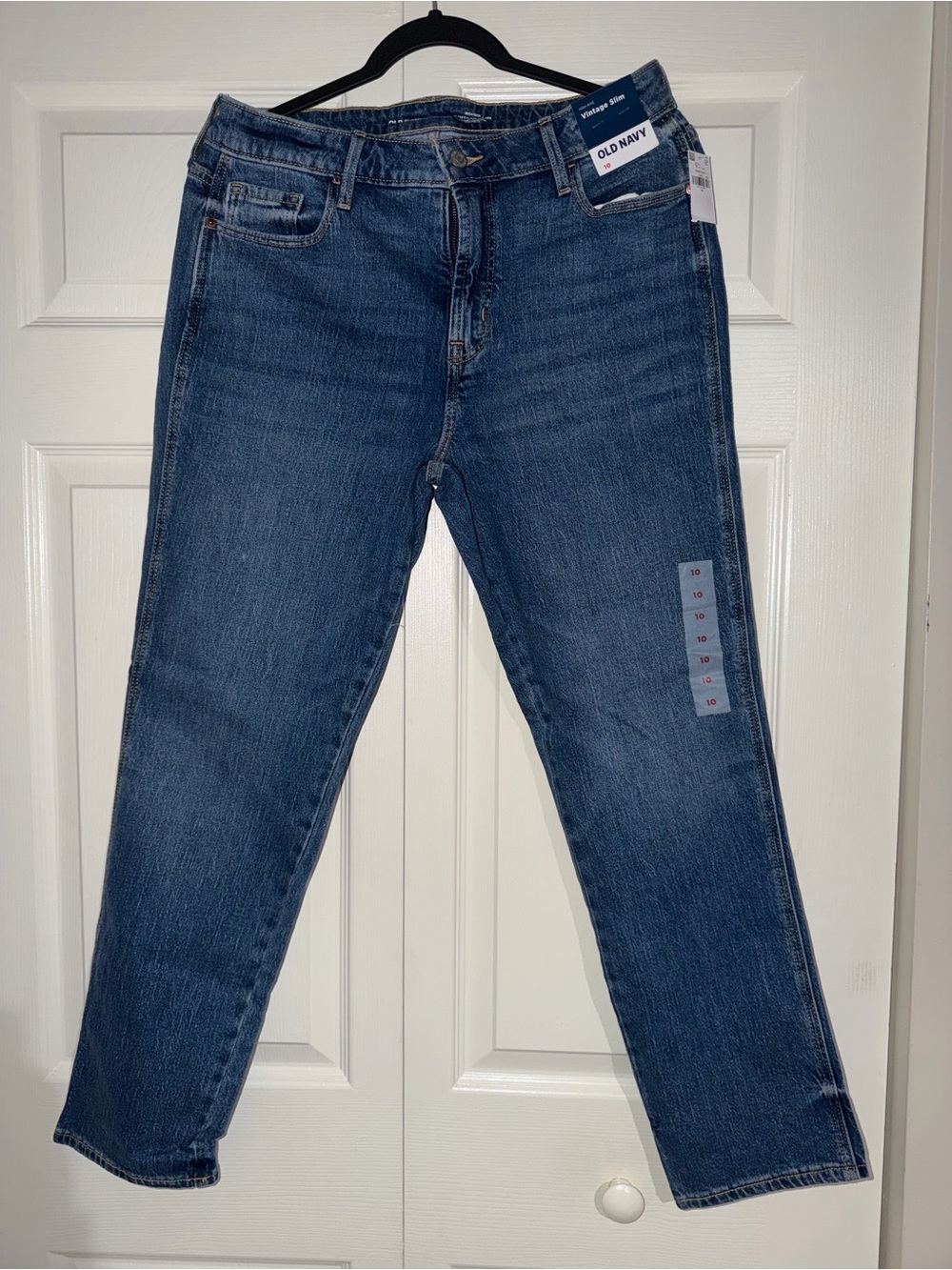 Old Navy Women High Rise Vintage Slim Jeans in Medium Blue Wash